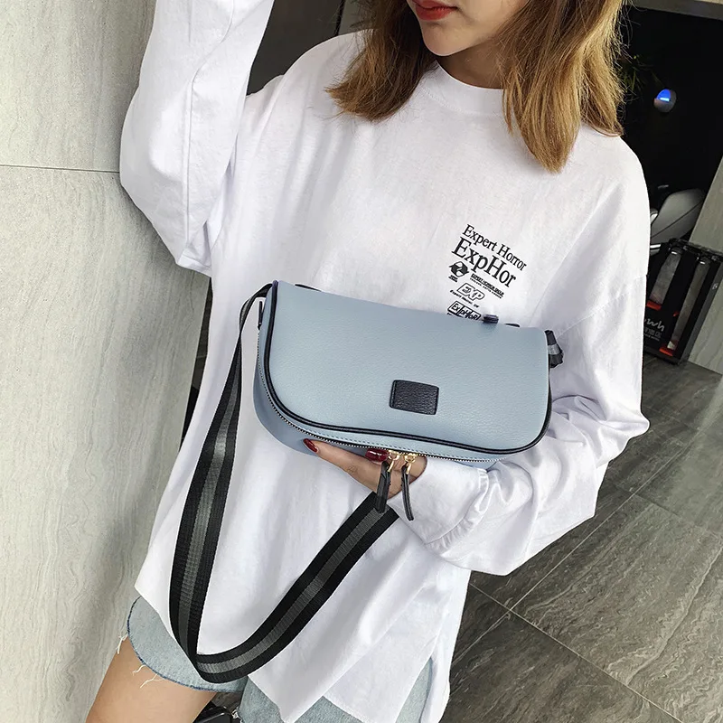 Простые Дизайнерские Для женщин широкий ремень сумки на одно плечо сумка через