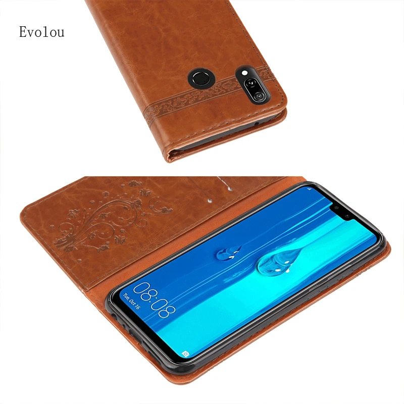 Кожаный чехол книжка в стиле ретро для Xiaomi Redmi Note 9S 8 Pro с тиснением кошелек 7