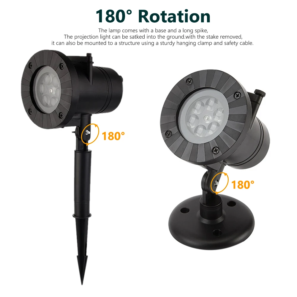 Водонепроницаемый движущийся лазерный проектор лампы 12 узоров светодиодный