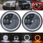 2шт 7-дюймовый светодиодный налобный фонарь с желтым поворотным сигналом Halo Ring для lada niva 4x4 suzuki samurai 7 