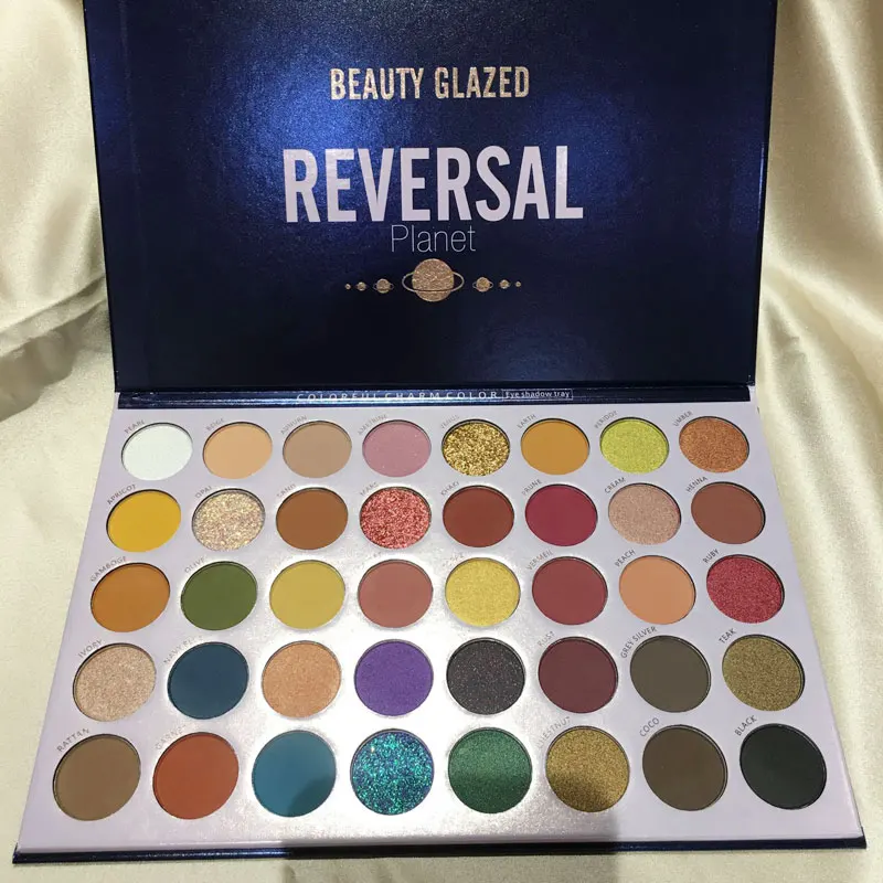 40 цветов Красота глазурованная разворота планеты тени для век Палитра Макияж