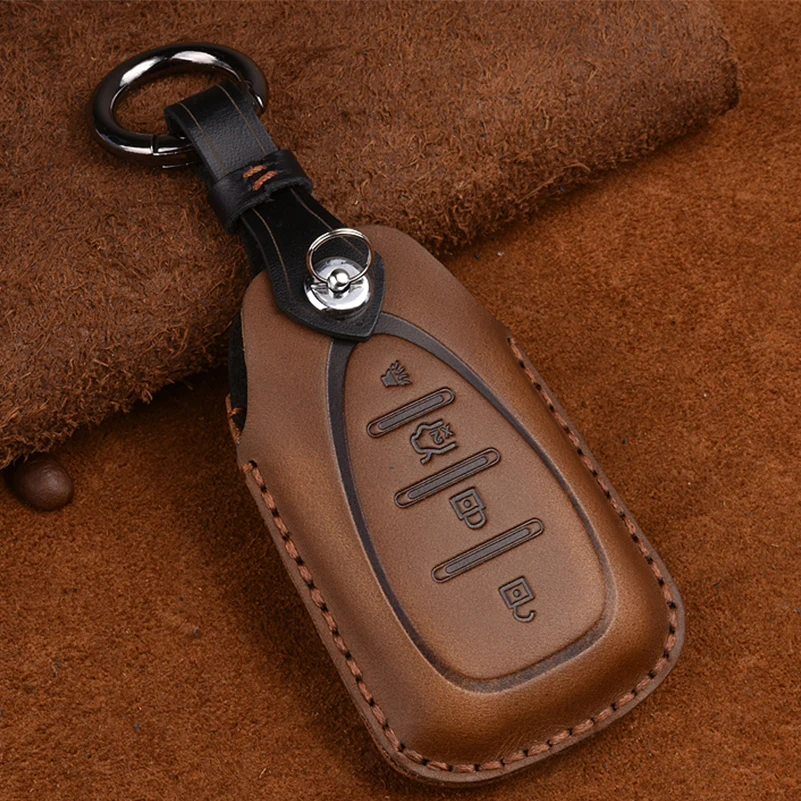 Genuine Leather Smart Key Fob Case For Chevy Camaro Malibu Cruze Spark Volt Bolt | Автомобили и мотоциклы