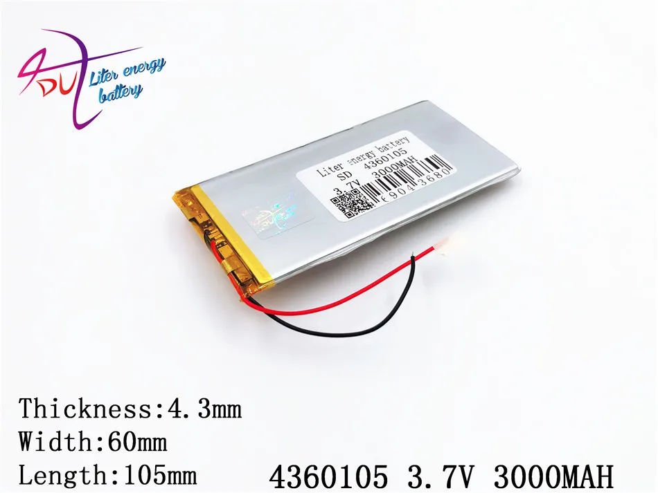 

Liter energy battery best battery brand The tablet 4360105 3.7V 3000MAH 4060105 battery polymer battery
