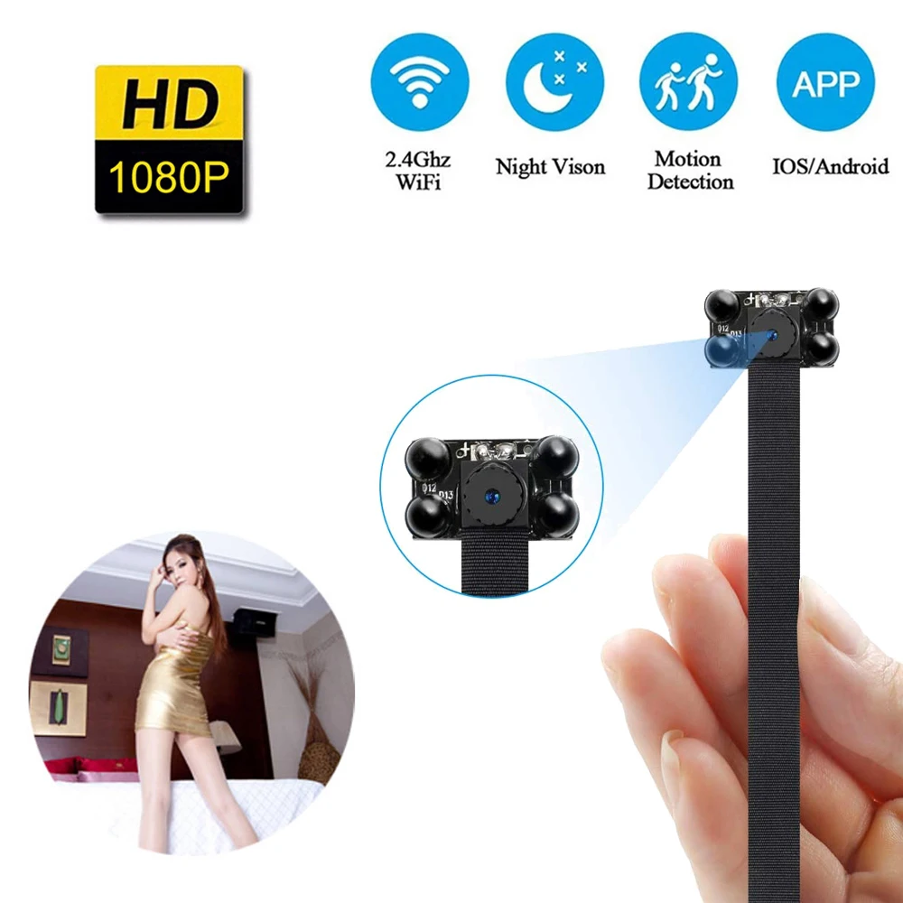 

HD 1080P DIY Portable WiFi IP Mini Camera P2P Wireless Micro Webcam Camcorder Video Recorder Night Vision Remote View 128g Card