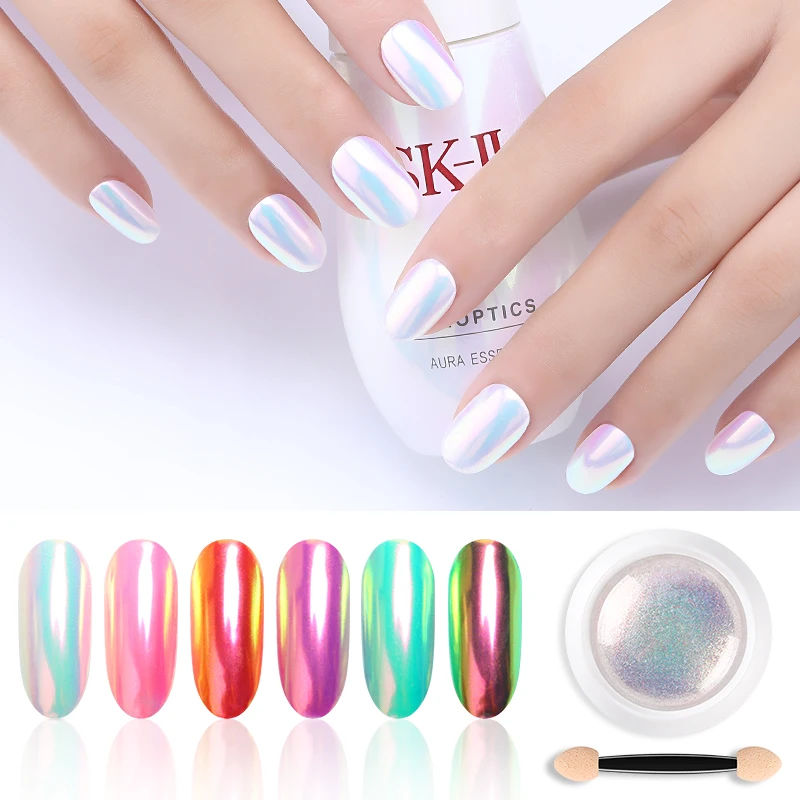

Chrome Pearl Shell Powder Nail Art Glitter Pigment Unicorn Powder For Long Lasting Manicure Nail Tip Decoration Gel Polish Dust
