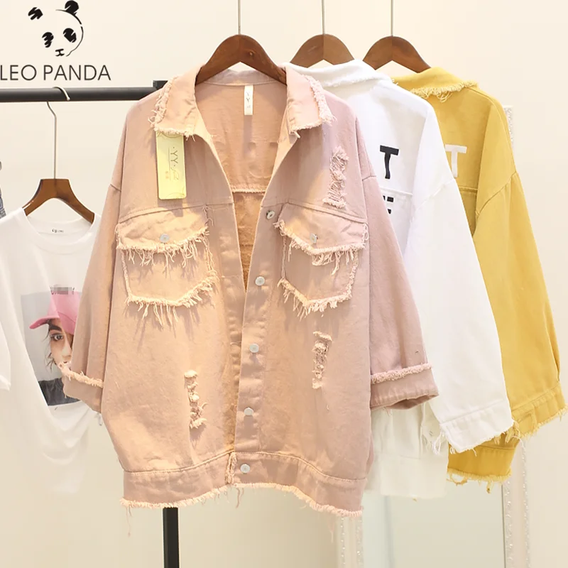 Модная тонкая женская джинсовая куртка на шесте женское свободное Ковбойское