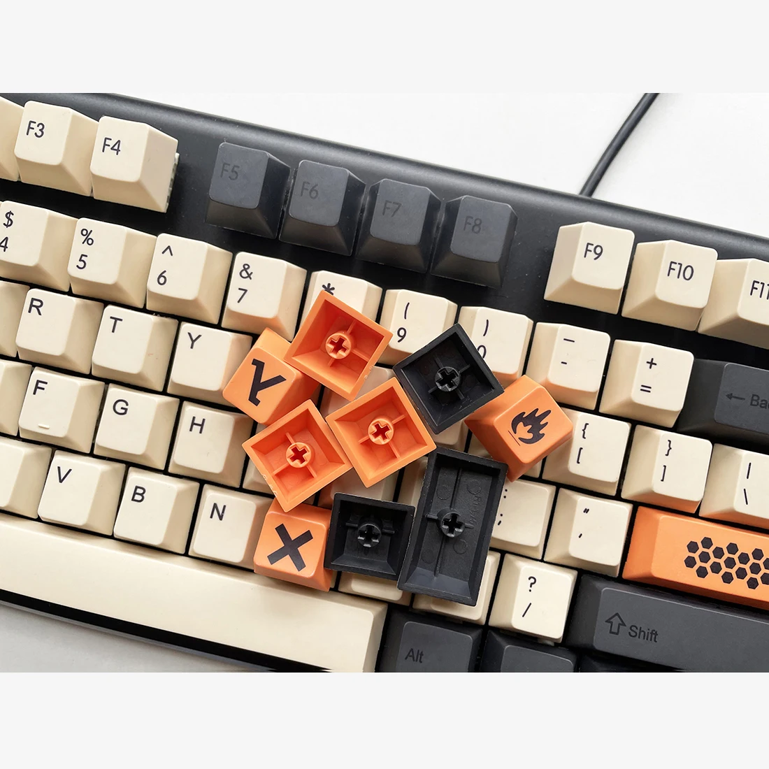 Колпачки для клавиш из углеродного волокна толстые PBT краситель верхняя печать