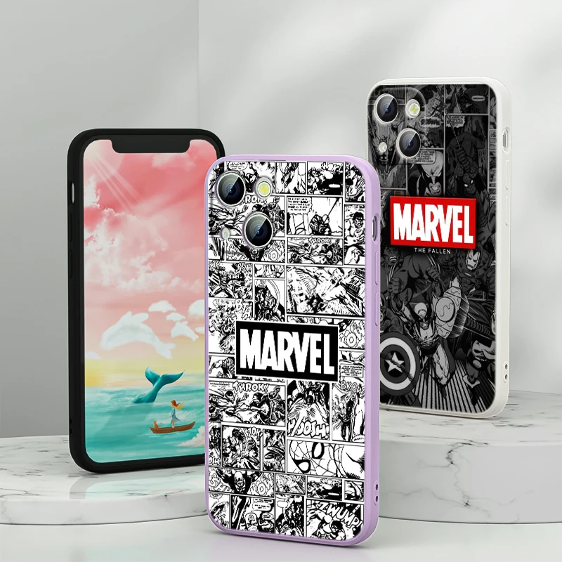 

Marvel Avengers poster For Apple iPhone 13 12 Mini 11 Pro XS MAX XR X 8 7 6 SE Plus Liquid Silicone Soft Cover Phone Case