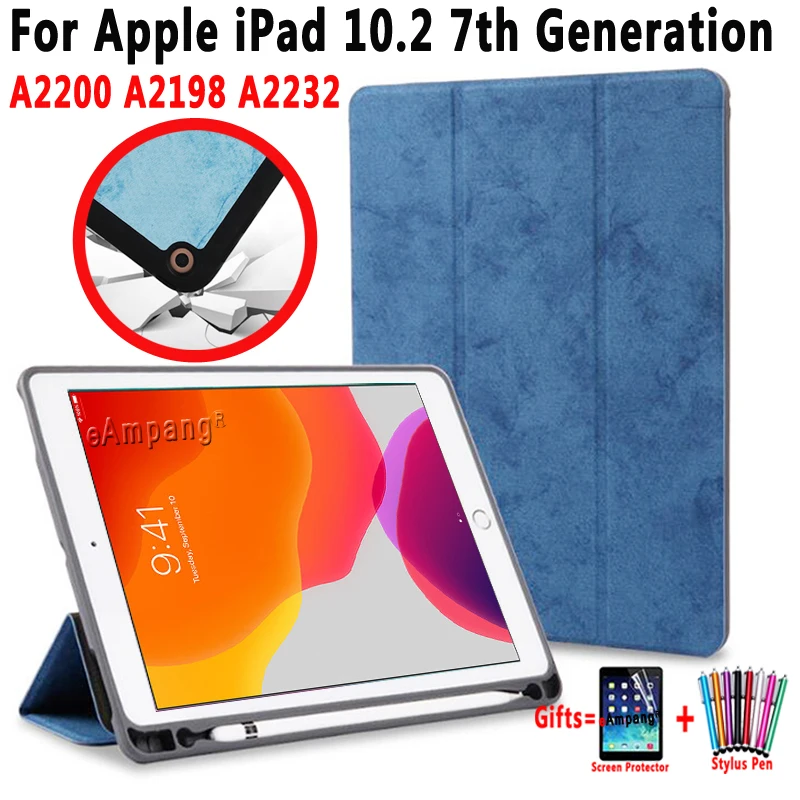 Чехол карандаш для Apple iPad 10 2 7 го поколения A2197 A2200 A2198 A2232 умный чехол мягкий