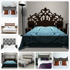 Новая короткая стильная наклейка с изголовьем кровати в стиле барокко, Виниловая наклейка для спальни, украшение для стен, украшение для дома