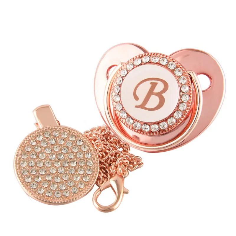 Силиконовая пустышка для новорожденных с надписью розовое золото | Мать и