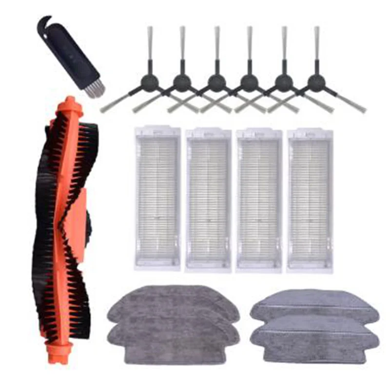 

16Pcs Side Brush Mop Cloth Replacement HEPA Filter for Xiaomi Mijia STYJ02YM Vacuum Cleaner Spare Parts Kits