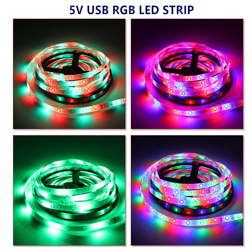 RGB Светодиодная лента 2835 SMD гибкая светодиодная лампа ПК нижний экран Диодная 1 м 2