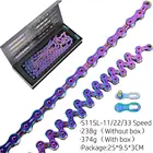 Цепочка для велосипеда SUMC X8 X9 X10 X11 X12, ульсветильник полая цепь для горногодорожного велосипеда, 116L, Золотая Радужная, 8 9 10 11 12 Скоростей