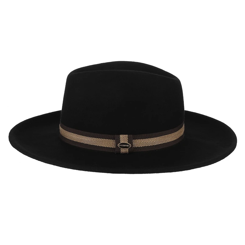 GEMVIE высокое качество с широкими полями шерсть фетровая мужская фетровая шляпа с лентой Панама Стиль Зимняя джазовая шляпа Кепка для женщин джентльмен