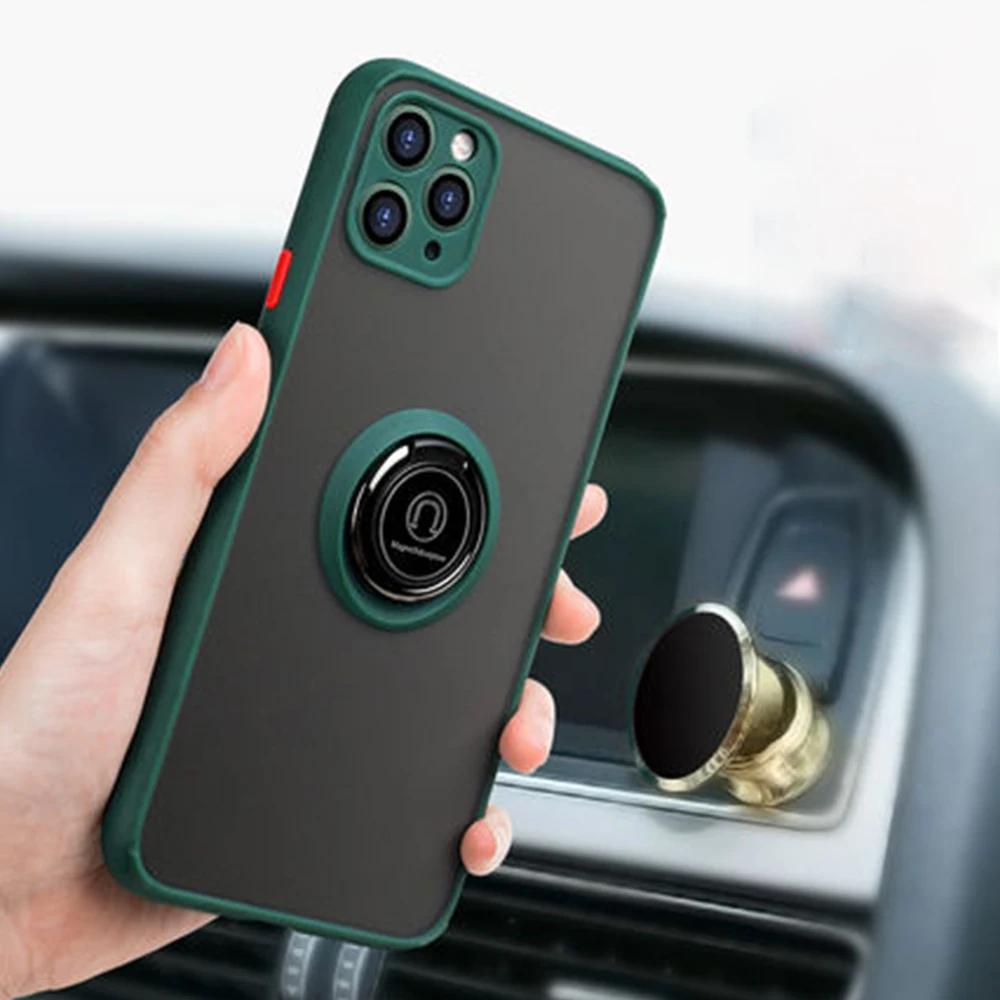 Чехол для iphone 11 Pro Max X XR XS 6 6s 7 8 PLus se 2020 Защита камеры с магнитным кольцом держателем