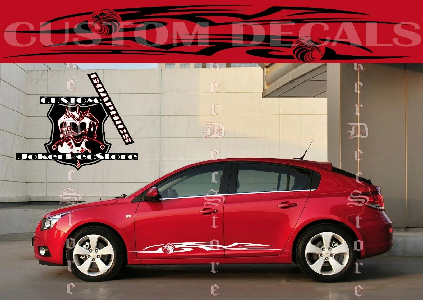 

For x2 Chevrolet Cruze body decals side stripe sticker logo graphics vinyl