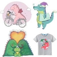 dinosaur patches biker thermal stickers on clothes iron on transfers for clothing thermoadhesive patch diy applique for kids