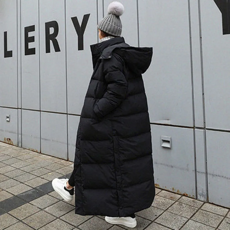 

WYWMY Parka Coats Extra Maxi Long Winter Jacket Women Hooded Jacket Female Lady Windbreaker Overcoat Outwear Quilted Coat