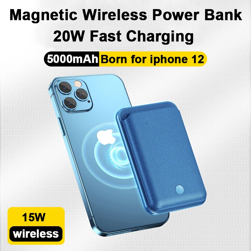 

5000mAh Magnetic Wireless Charger Power Bank PD20W 15W Qi Fast Charging External Battery For iPhone 13 12 Pro Max Mini Powerbank