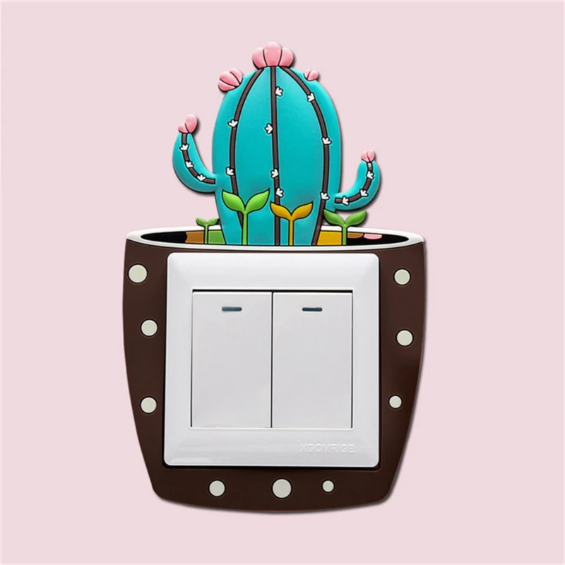 Светящийся Переключатель кактуса стикер креативный переключатель гнездо для