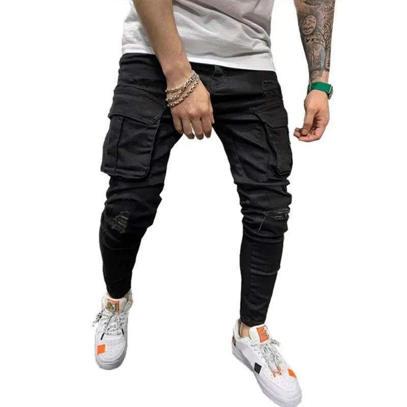 

Men Casual Long Trousers Jeans Gym Jogging Sports Jogger Track Pants Bottoms