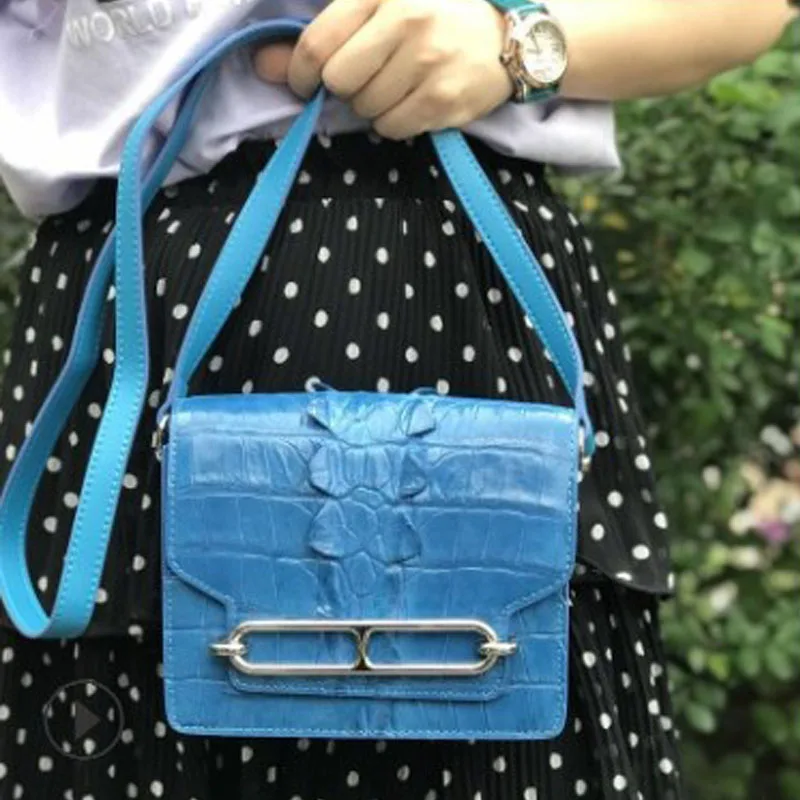 ouruili Summer new multi-color real crocodile skull fashion high-end women's bag cross-shoulder dinner leather | Багаж и сумки