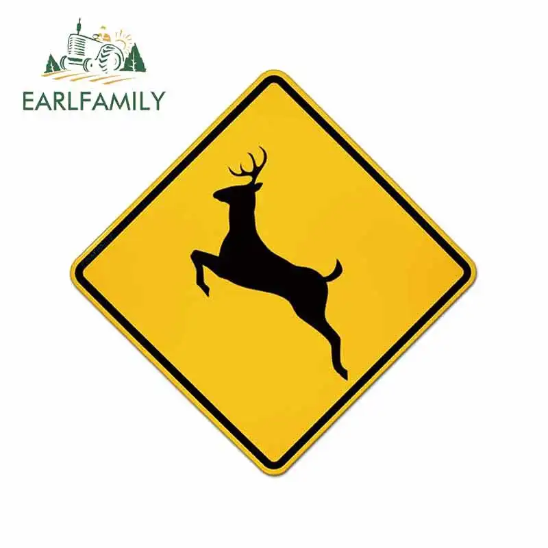 

Автомобильная наклейка EARLFAMILY, Виниловая наклейка с надписью «пересечение оленя», 13 см х 13 см