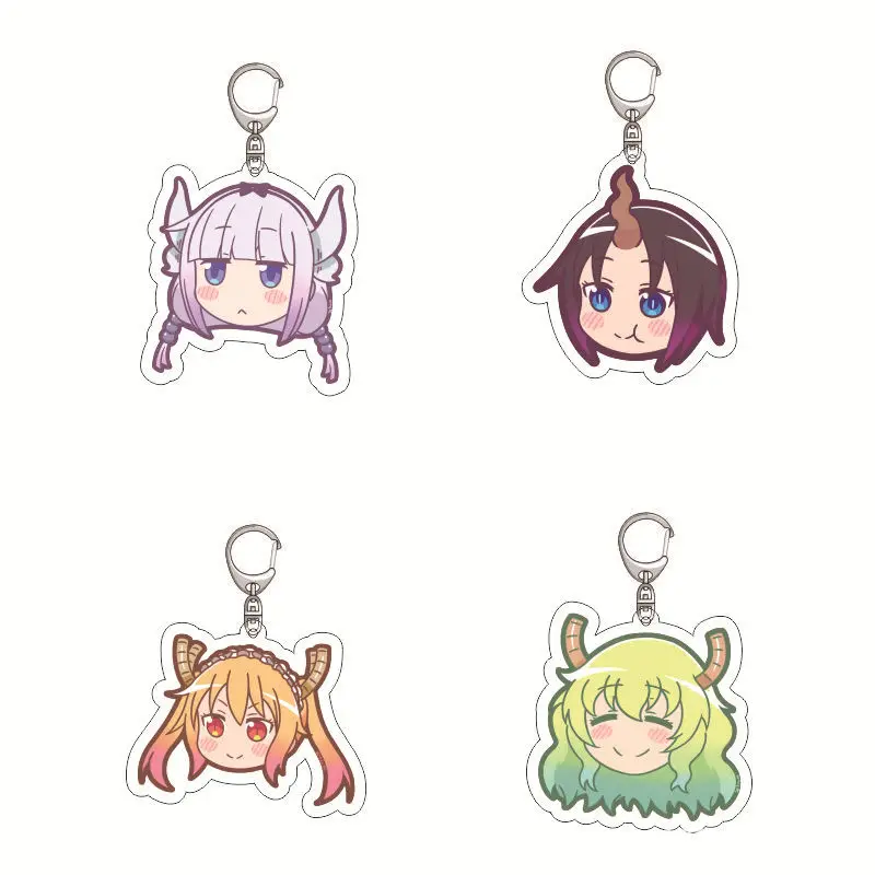 Miss Kobayashi's Dragon Maid Anime Tohru Toru Kanna Kamui Jōi Elma Rukoa Lucoa Cute Acrylic Keychain