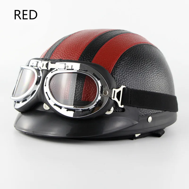 

Motorcycle Parts Fashion Unisex E-Bike Moto Scooter Helmet for Men Women Summer Helmets with High Quality Goggles Half Helmet