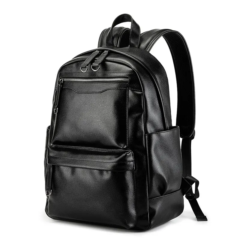 

2021 New Men Backpack Student School Bag Pack Laptop Bags Male Backpacks Black Leather HandBag Waterproof Mochilas for Man Women