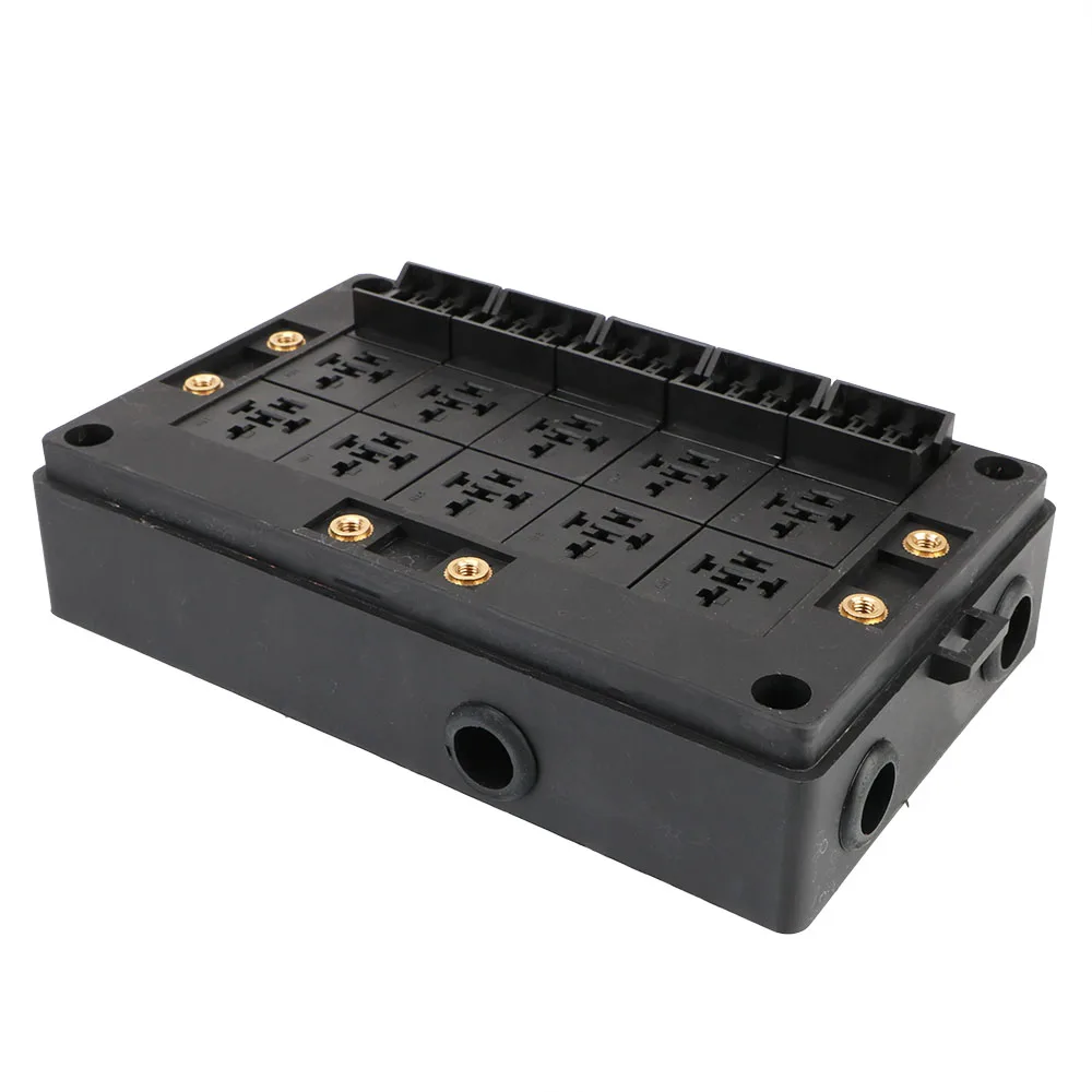 

15 Way Fuse Relay Box Car Auto Automotive Holder Block Circuit Protector Terminal Black Car Auto Replacement Part