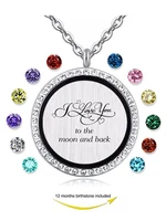 classic i love you to the moon and back 30mm magnetic floating locket pendant necklace jewelry includes 20 chain