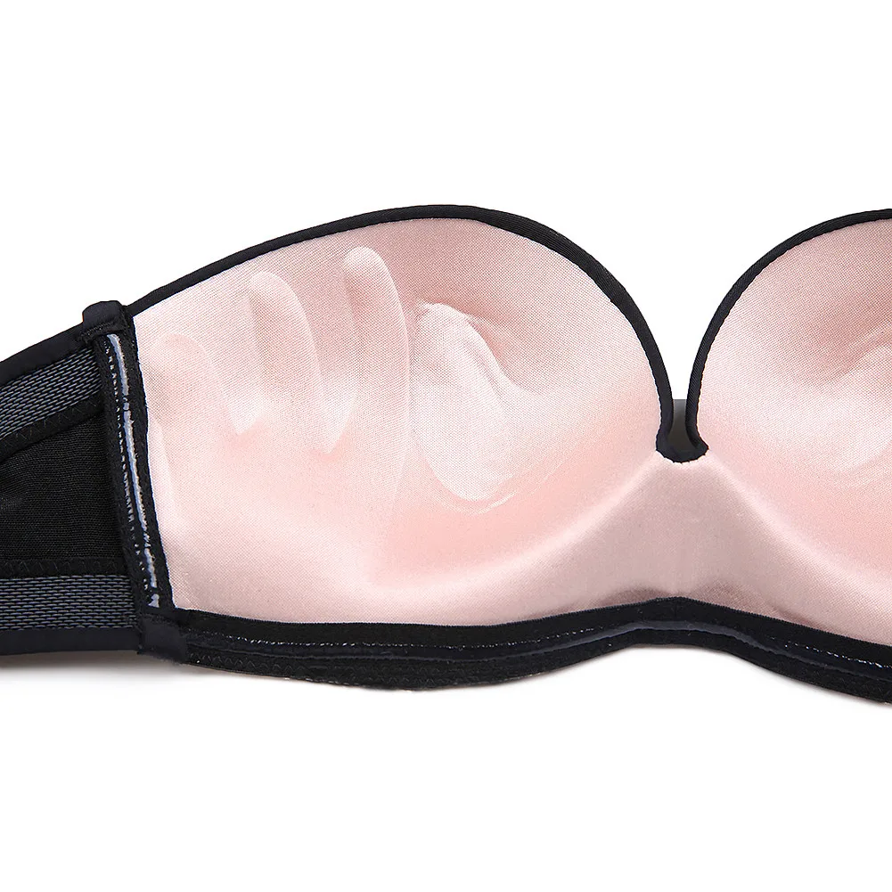 

Women's Seamless Sexy Lace Comfortable Non slip Underwear Ladies Gathering Strapless Wire Free Bras CYHWR