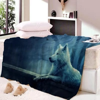 wolf fleece throw blanket plush soft throw for bed sofa for bedroom livingroom cute blanket blanket throw