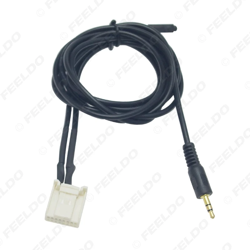 FEELDO Car 3.5mm Jack AUX-IN Socket CD Radio Audio Cable With Micphone for Subaru Forester 2013 AUX Wire Adapter #HQ6159 | Автомобили и