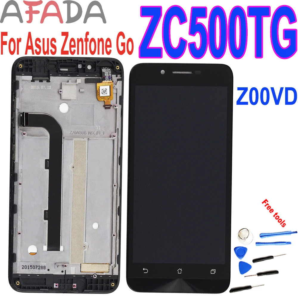 

AAA+ 5" LCD for ASUS ZENFONE GO ZC500TG Z00VD LCD Display Touch Screen Digitizer Assembly With Frame Replacement Repair Parts