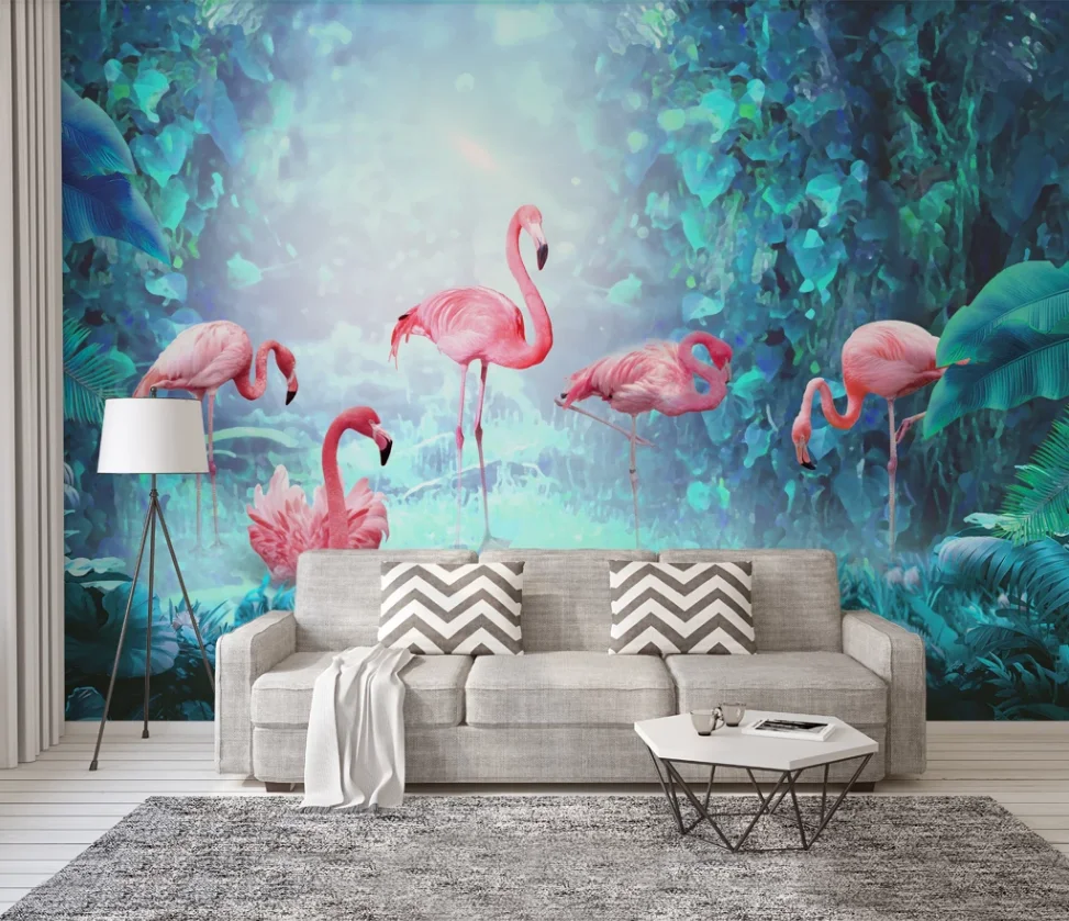 3D фотообои на заказ Скандинавский современный минималистичный тропический лес