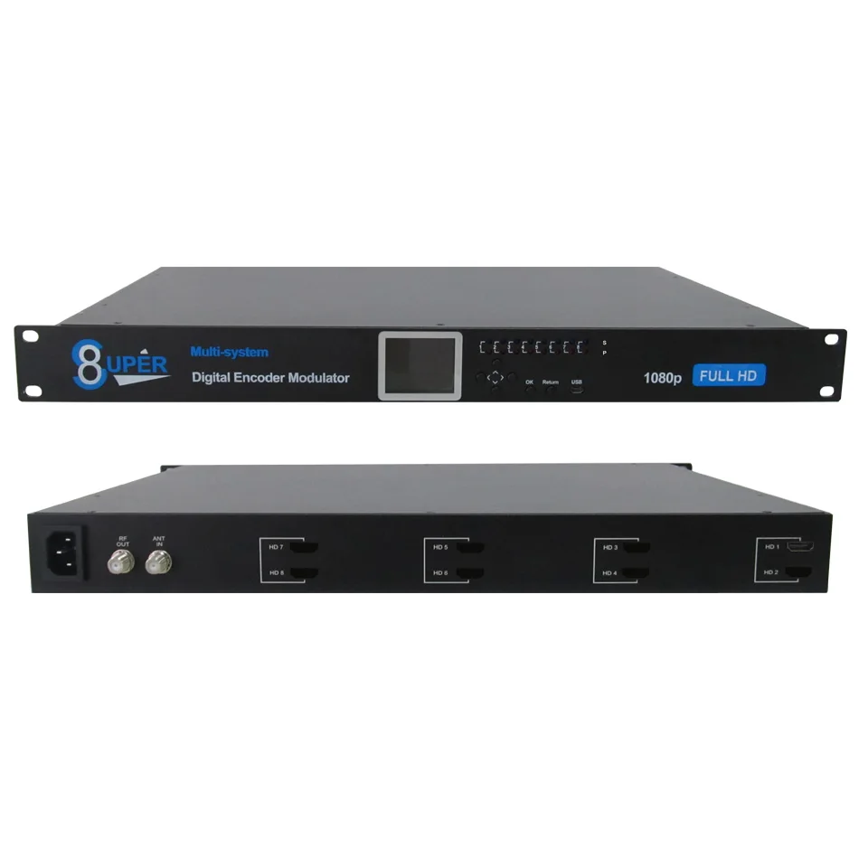 1U стеллаж для выставки товаров 1 канал HD MI C DVB T цифровой ТВ кодировщик модулятор