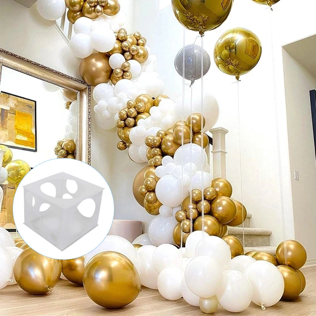 

Foldable Collapsible Plastic Balloon Sizer Box Cube for Balloon Decorations 2-10inch, 11 Holes Design, Easy to Use