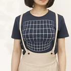 Молочной Футболка женская 3D Оптическая иллюзия футболка хлопок Графические футболки для девочек Женская одежда, топы для девочек, летняя модная футболка