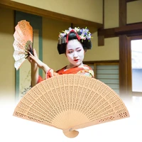 engraved wood folding hand fan wooden fold fans wedding party gift home decor children princess lady show performance tools
