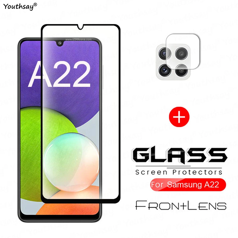 Protector de pantalla de vidrio para Samsung Galaxy A22s, pel&iacute;cula protectora de vidrio para Samsung A22s, A32, A51, A52, A71, A72, M32, M51, A22-0