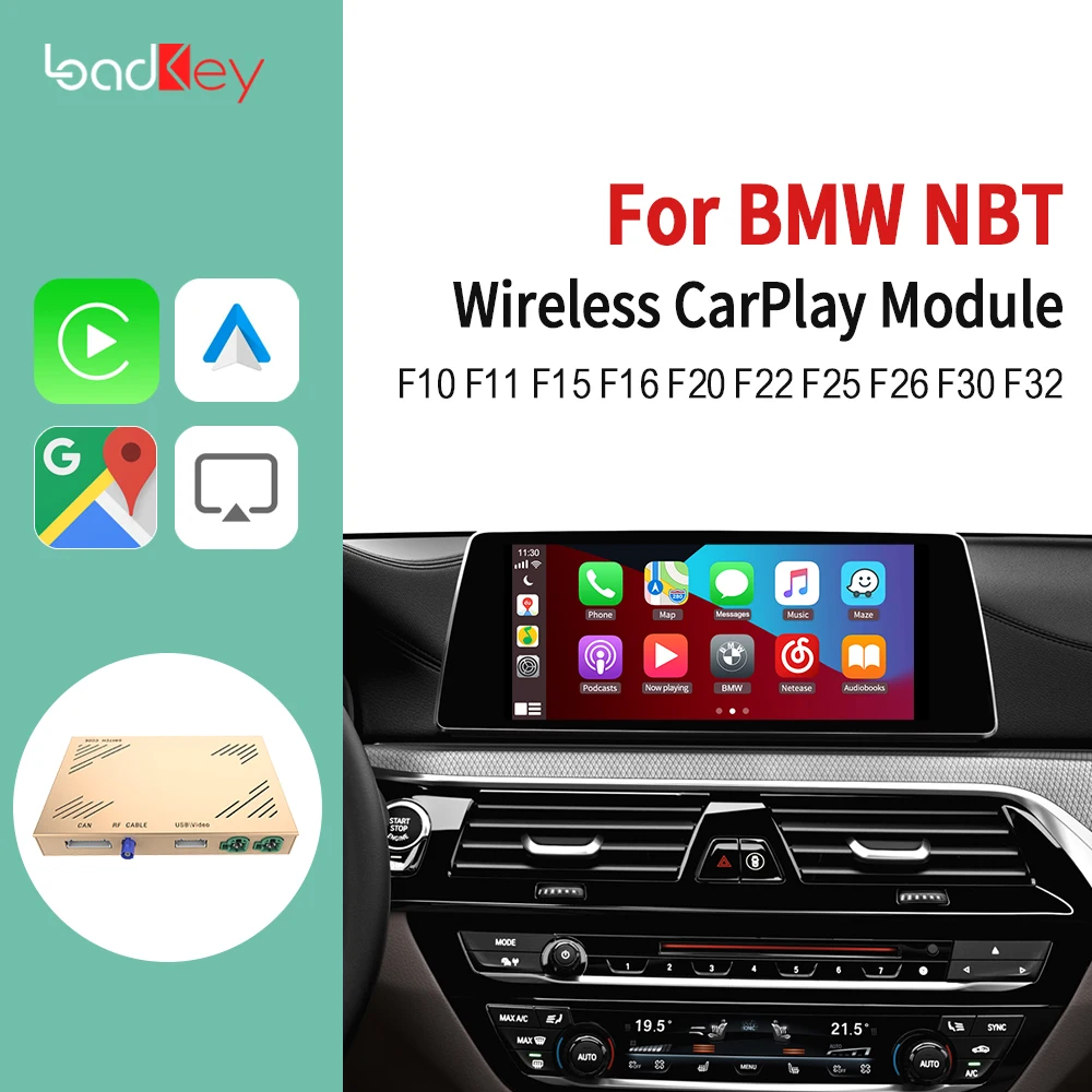 

Loadkey & Carlinkit Беспроводной автомобильный декодер для Apple CarPlay, система Android для BMW NBT 1-7 серии X1 X3 X4 X5 X6, комплект Mirrorlink для карт