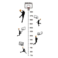 basketball boys height measuring wall stickers home decor basketball growth chart wall decals nursery baby height ruler stickers
