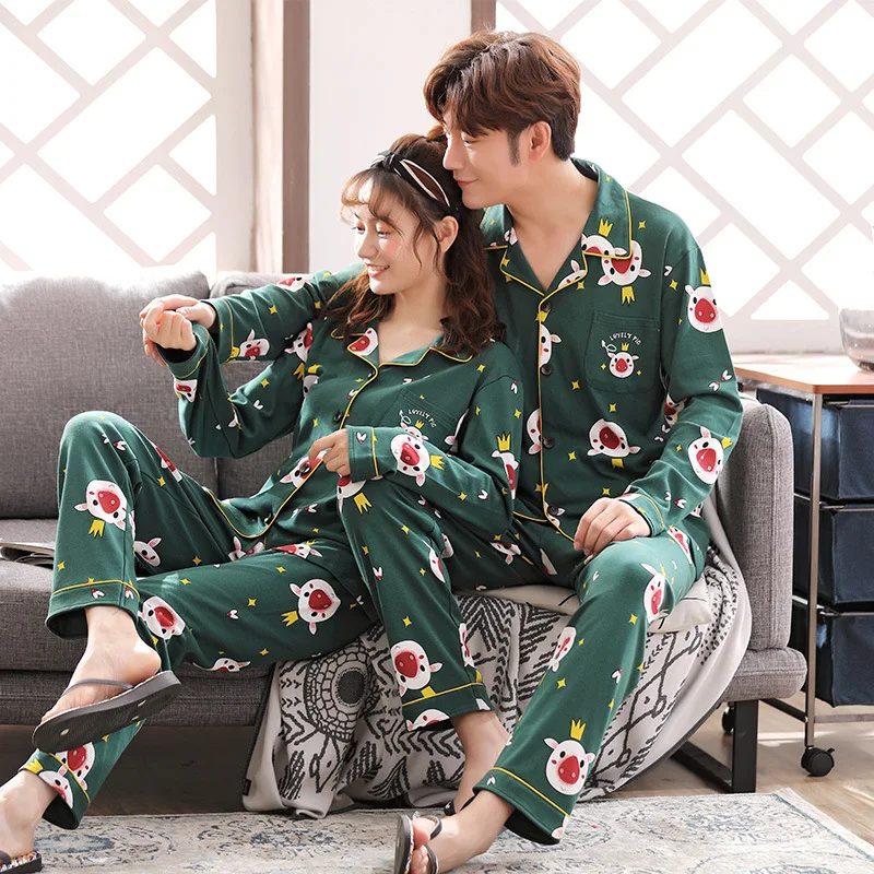 Женские пижамы с птицами хлопковые Пижамные комплекты для влюбленных домашняя