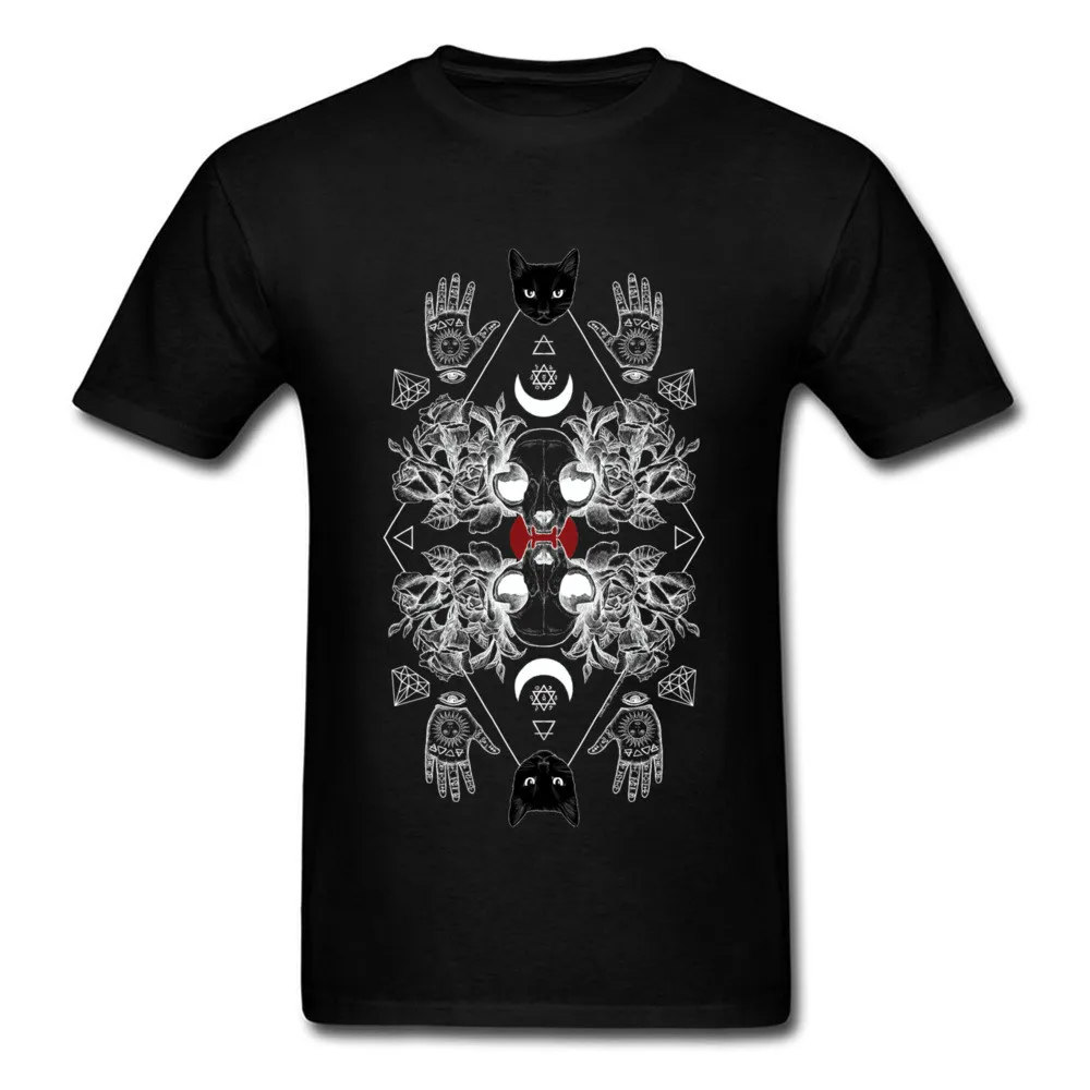 

Symmetric Print Design 100% Cotton T-Shirt for Men Short Sleeve Birthday Tees Rife Summer/Fall O-Neck Tee Shirts