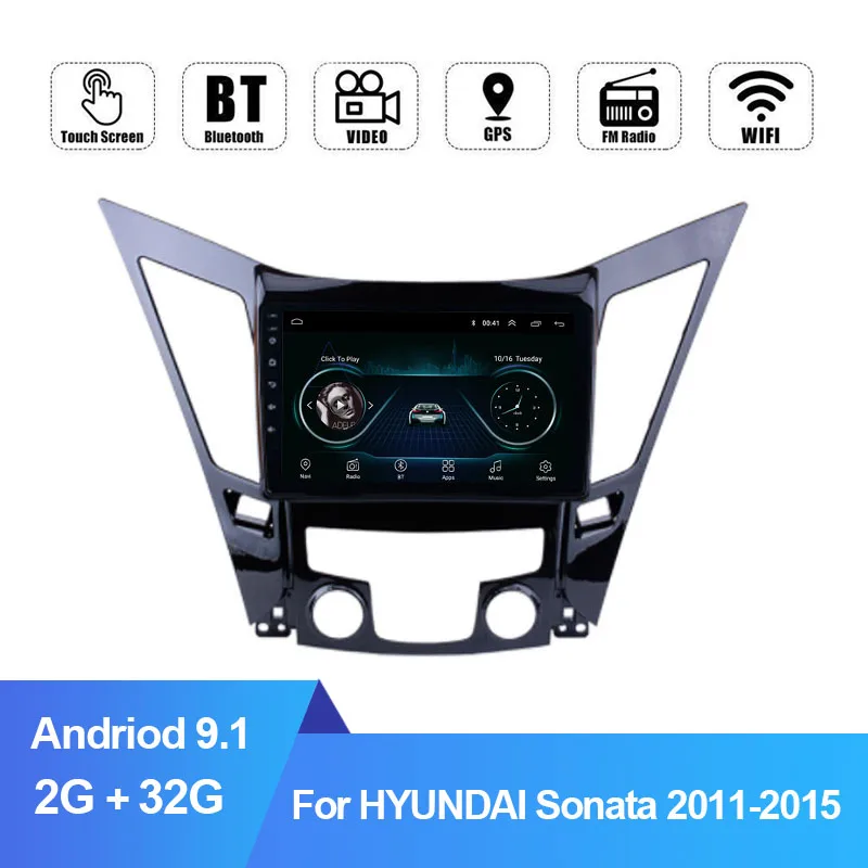2Din автомобильный Радио мультимедийный плеер для Hyundai Sonata i40 i45 2011 2015 9 &quotAndroid 1