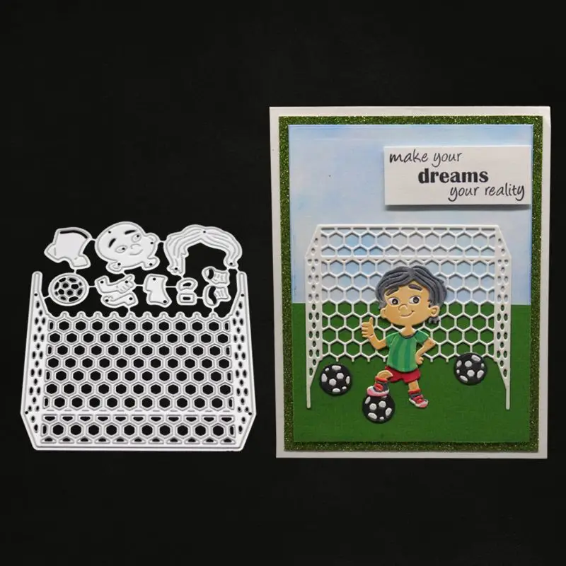 Мальчика Футбол металлический Трафаретный вырубной штамп Скрапбукинг Сделай