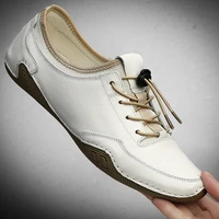 2022 new fashion men loafers shoes genuine leather casual classic white black flats sneakers man nice comfortable shoes for male
